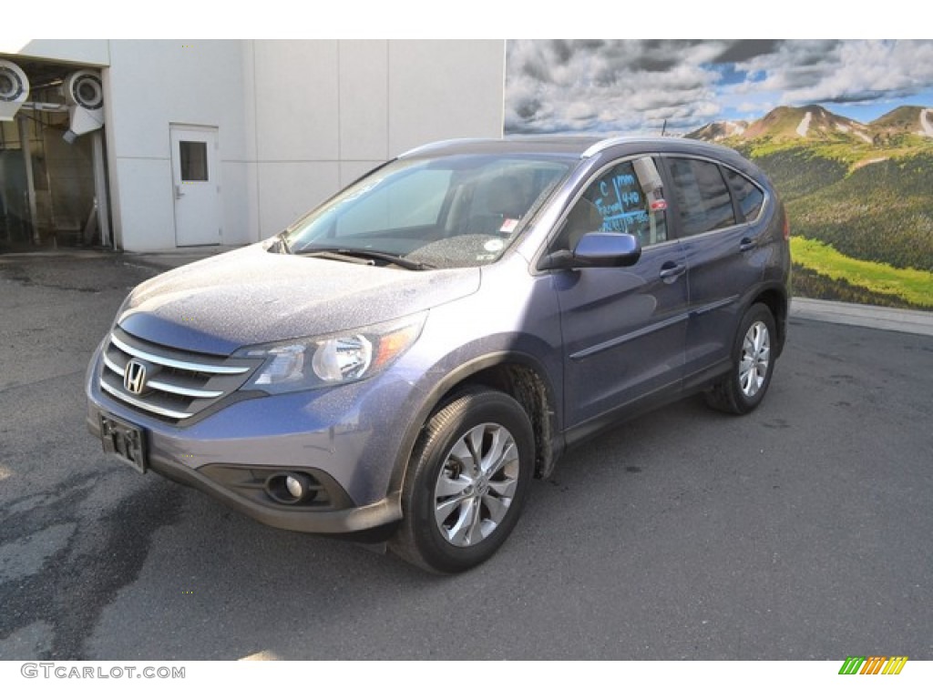 2012 CR-V EX-L 4WD - Twilight Blue Metallic / Gray photo #4