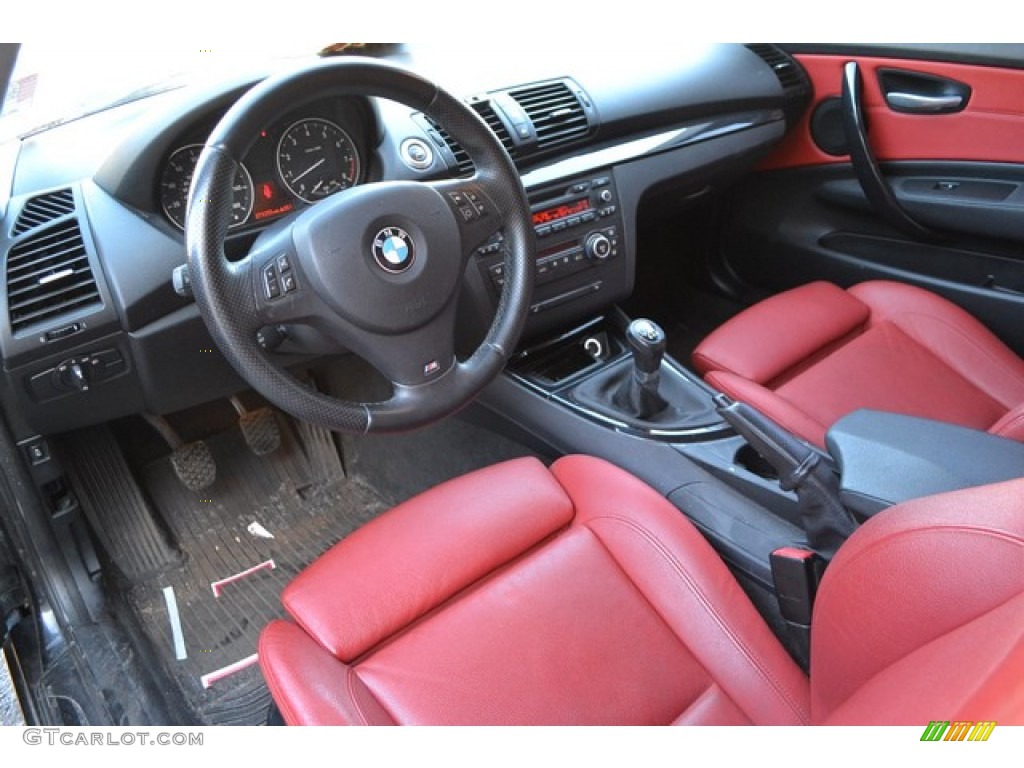 2009 1 Series 135i Coupe - Jet Black / Coral Red Boston Leather photo #5