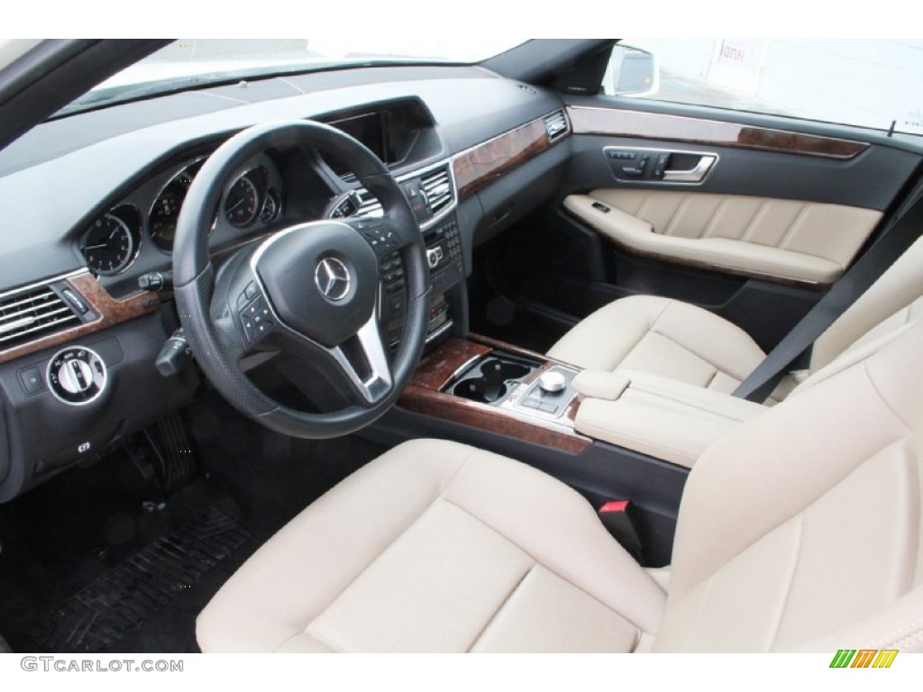 Natural Beige/Black Interior 2012 Mercedes-Benz E 350 4Matic Sedan Photo #103118552