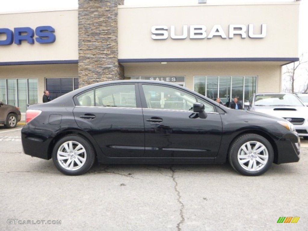 2015 Impreza 2.0i Premium 4 Door - Crystal Black Silica / Ivory photo #2
