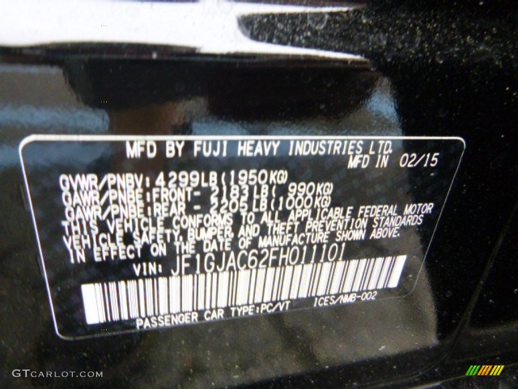 2015 Impreza 2.0i Premium 4 Door - Crystal Black Silica / Ivory photo #15