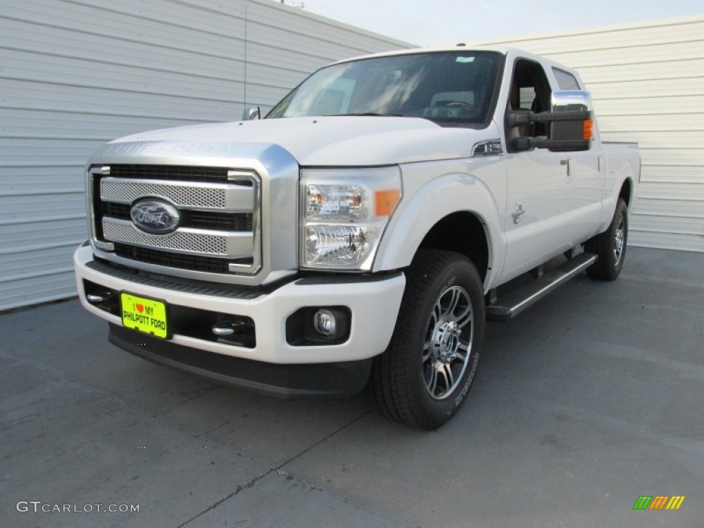 2015 F250 Super Duty Lariat Crew Cab 4x4 - White Platinum / Platinum Pecan photo #7