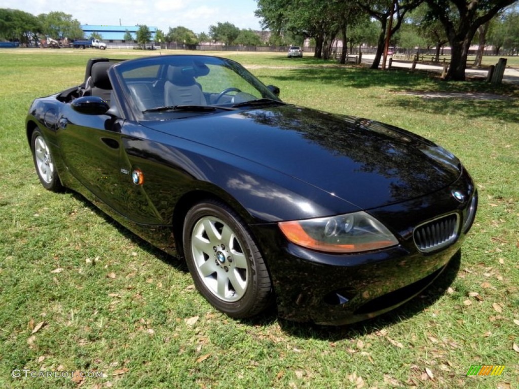 Black Sapphire Metallic 2003 BMW Z4 2.5i Roadster Exterior Photo #103125497