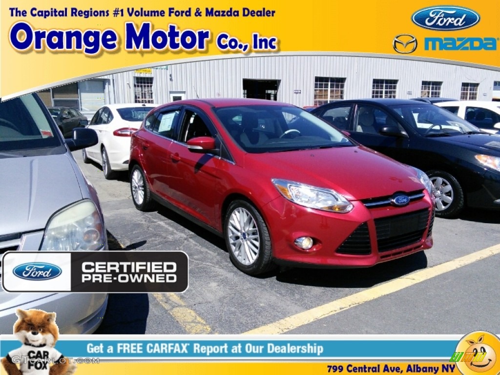 2012 Focus SEL 5-Door - Red Candy Metallic / Arctic White Leather photo #1