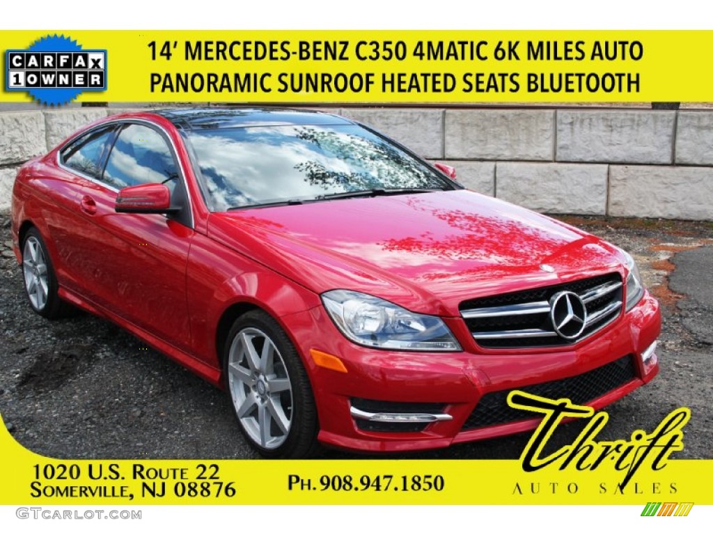 2014 C 350 4Matic Coupe - Mars Red / Black photo #1
