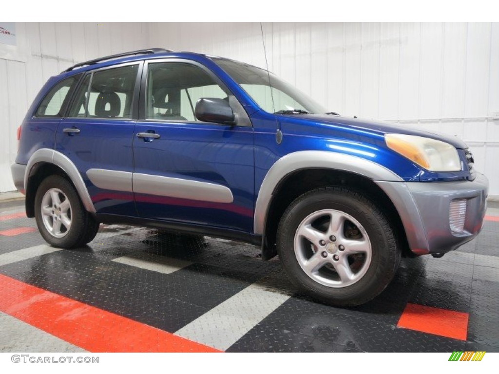 2002 RAV4 4WD - Spectra Blue Mica / Gray photo #6