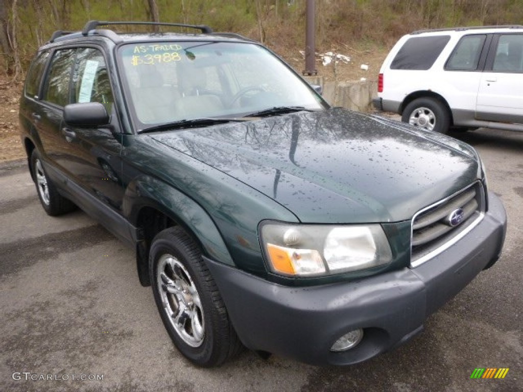 2004 Forester 2.5 X - Woodland Green Pearl / Beige photo #5