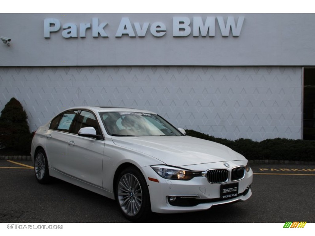 2013 3 Series 328i xDrive Sedan - Mineral White Metallic / Saddle Brown photo #1