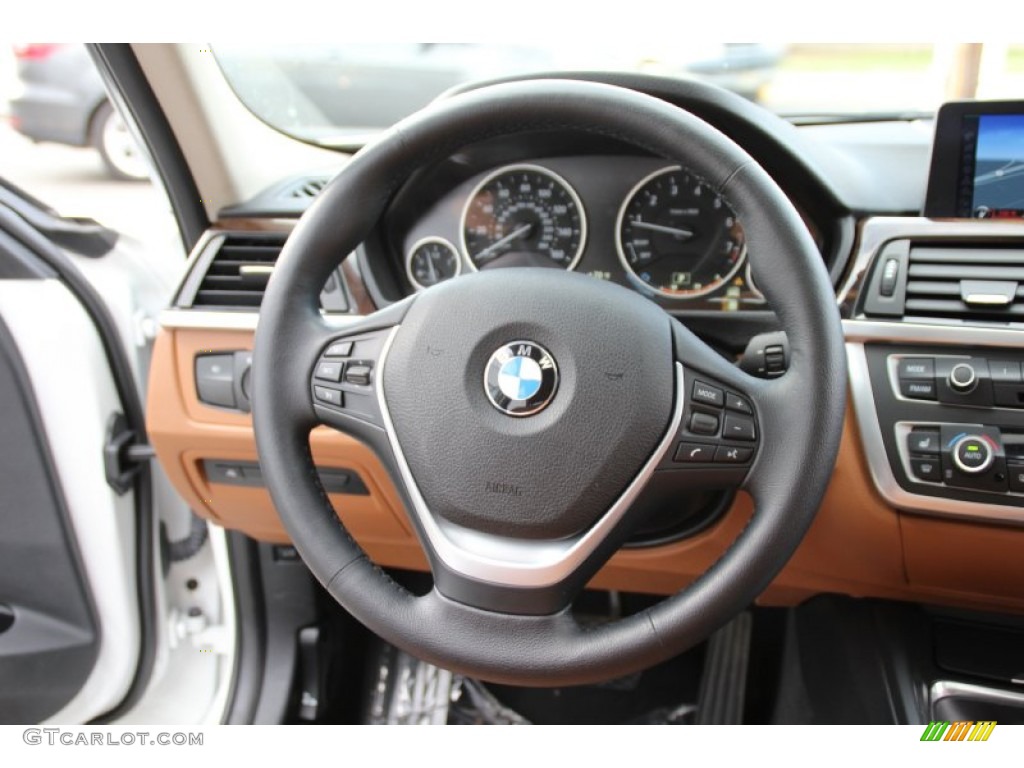 2013 BMW 3 Series 328i xDrive Sedan Saddle Brown Steering Wheel Photo #103146500