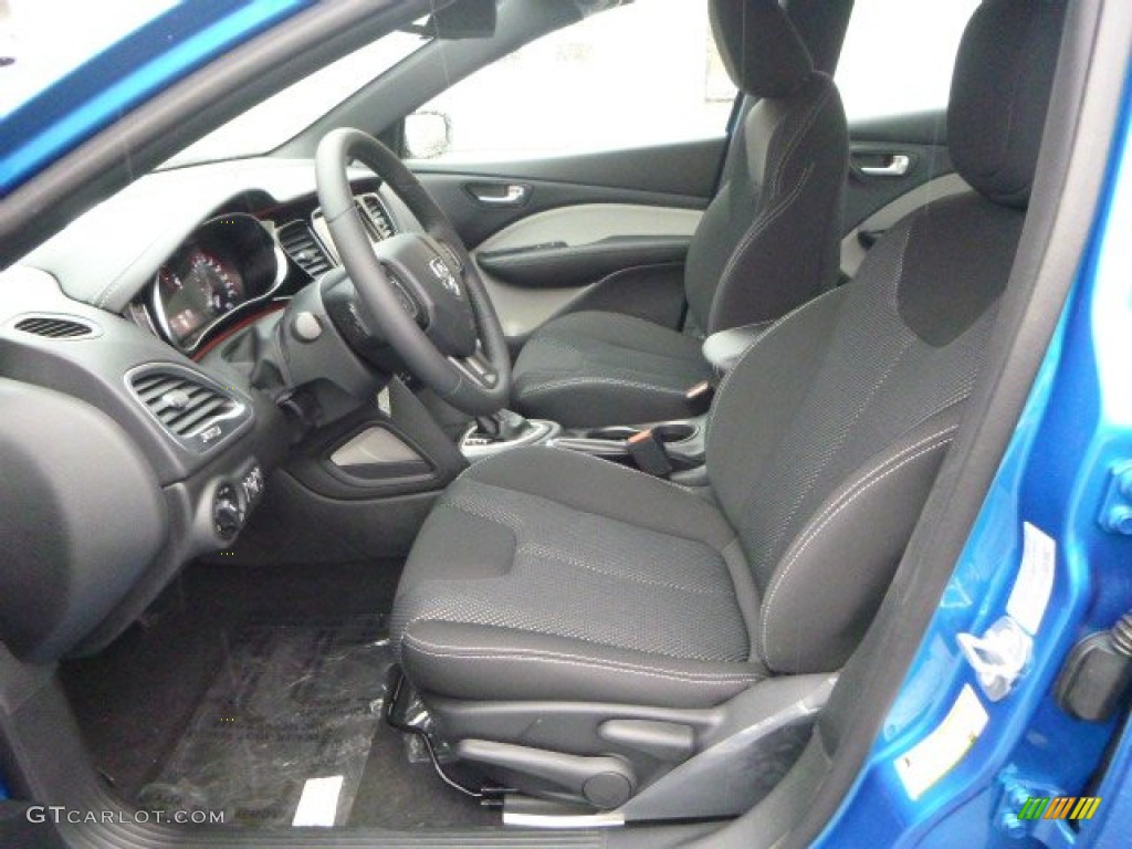 2015 Dart SXT - Laser Blue Pearl / Black/Light Tungsten Accent Stitching photo #13