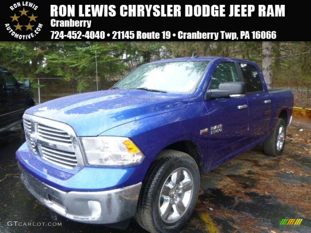 2015 1500 SLT Crew Cab 4x4 - Blue Streak Pearl / Black/Diesel Gray photo #1