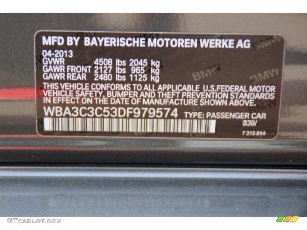 2013 3 Series 320i xDrive Sedan - Mineral Grey Metallic / Black photo #35