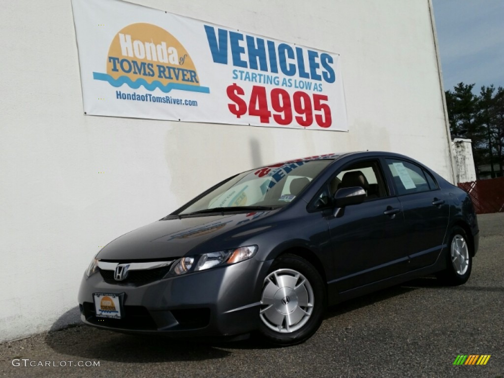 2009 Civic Hybrid Sedan - Magnetic Pearl / Beige photo #1