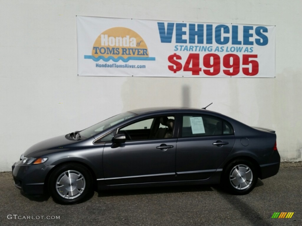 2009 Civic Hybrid Sedan - Magnetic Pearl / Beige photo #5