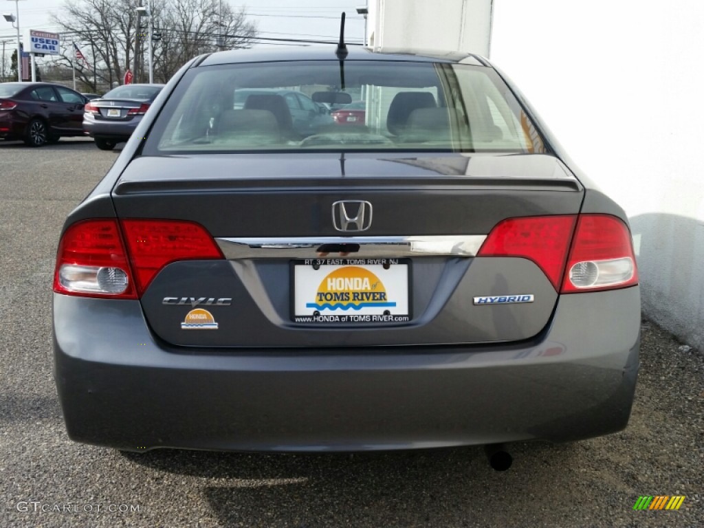 2009 Civic Hybrid Sedan - Magnetic Pearl / Beige photo #8