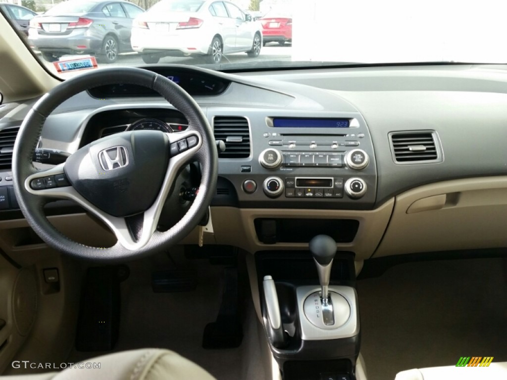 2009 Civic Hybrid Sedan - Magnetic Pearl / Beige photo #11