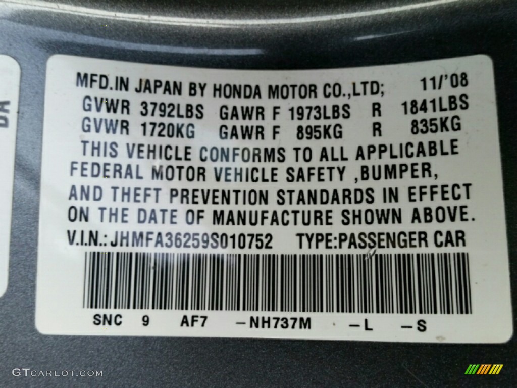 2009 Civic Hybrid Sedan - Magnetic Pearl / Beige photo #15
