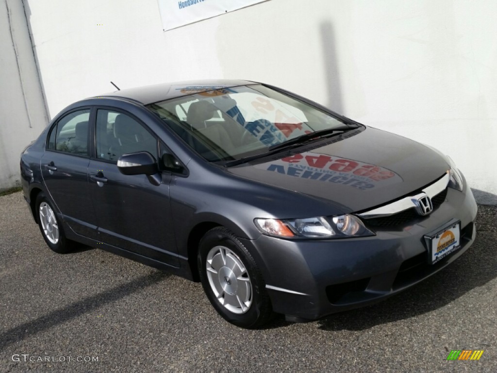 2009 Civic Hybrid Sedan - Magnetic Pearl / Beige photo #30