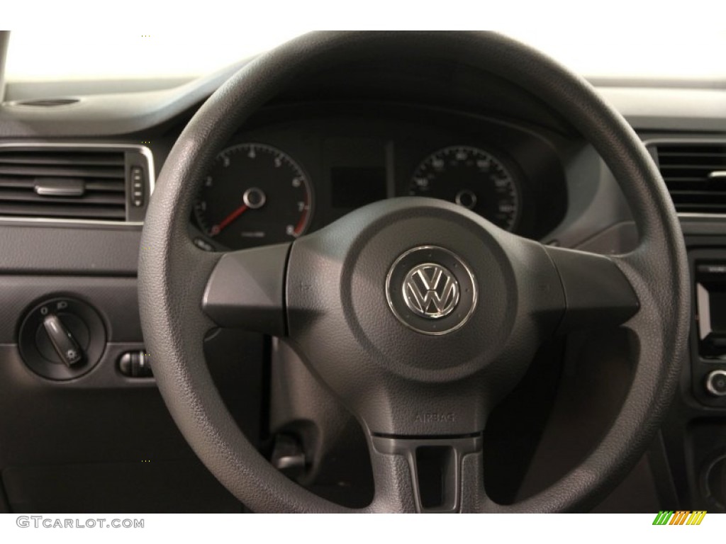2012 Volkswagen Jetta S Sedan Titan Black Steering Wheel Photo #103161731