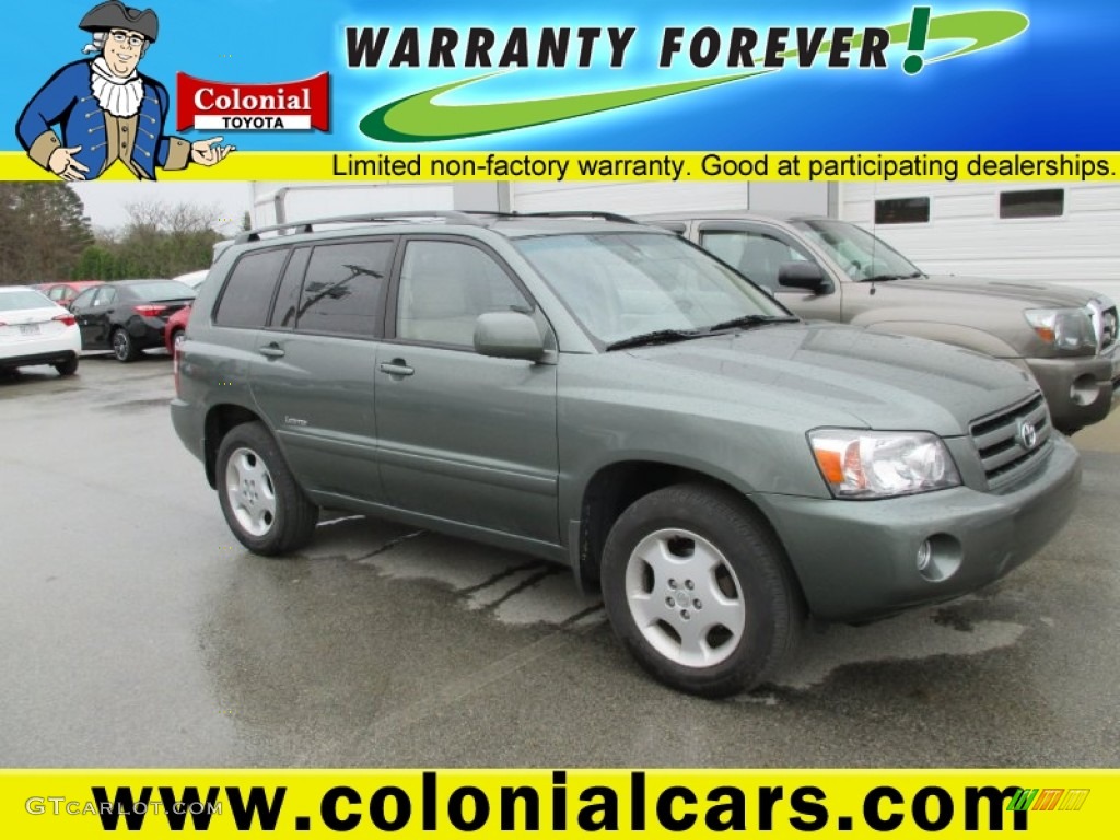 2007 Highlander Limited 4WD - Oasis Green Pearl / Ivory Beige photo #1