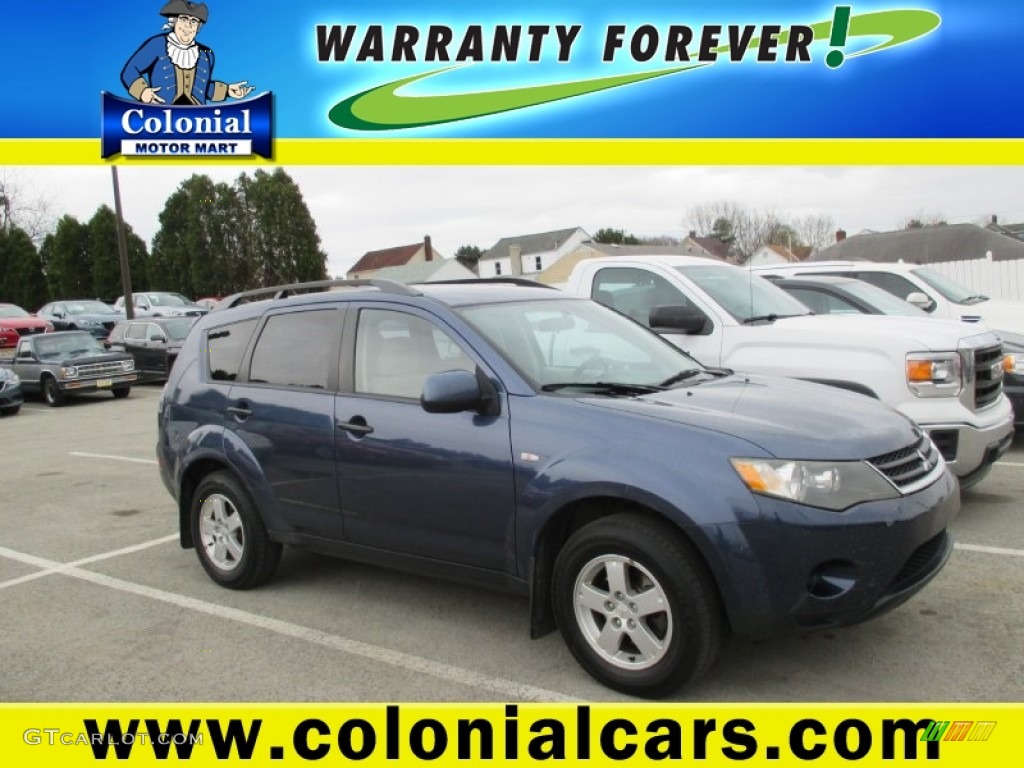 2007 Outlander LS 4WD - Deep Blue Metallic / Beige photo #1