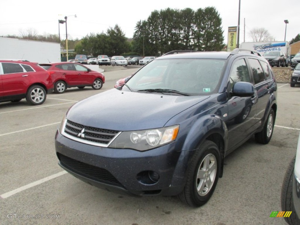 2007 Outlander LS 4WD - Deep Blue Metallic / Beige photo #7