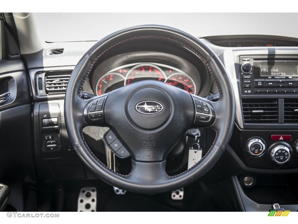2011 Subaru Impreza WRX Limited Sedan Carbon Black Steering Wheel Photo #103168442