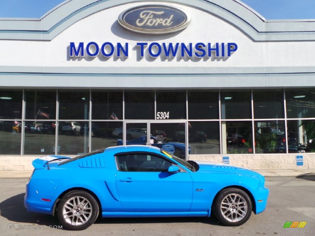 2014 Mustang GT Premium Coupe - Grabber Blue / Charcoal Black Recaro Sport Seats photo #1