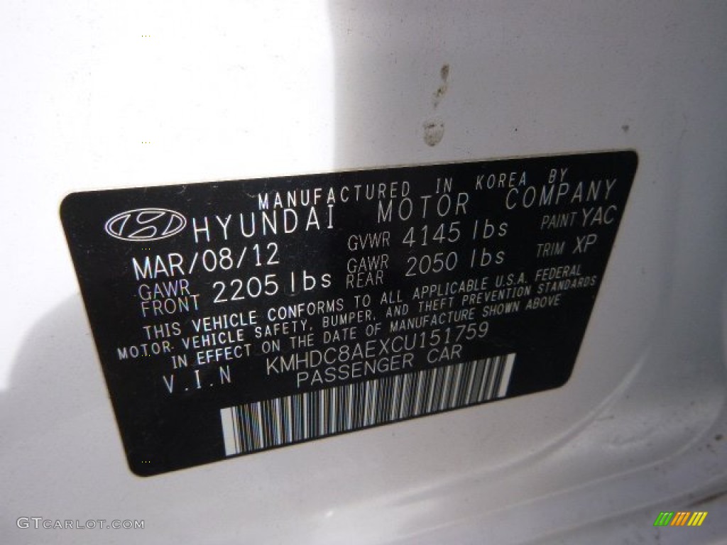 2012 Elantra GLS Touring - Monaco White / Black photo #3