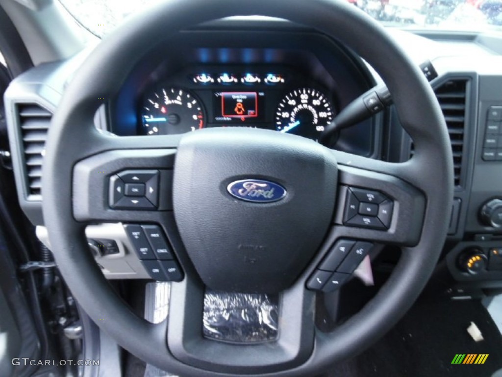 2015 Ford F150 XL SuperCrew 4x4 Medium Earth Gray Steering Wheel Photo #103193896