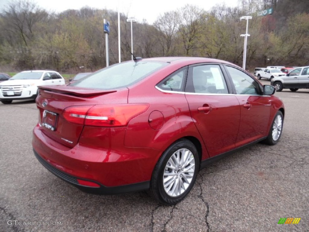 2015 Focus Titanium Sedan - Ruby Red Metallic / Medium Soft Ceramic photo #3