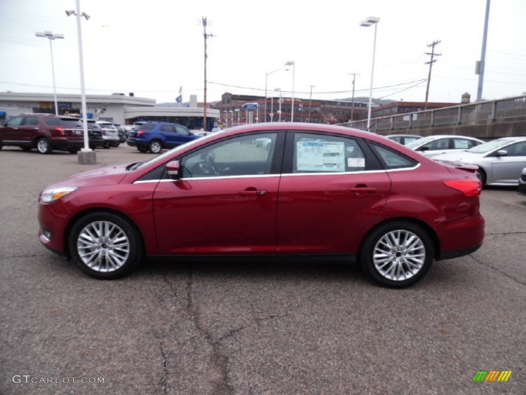 2015 Focus Titanium Sedan - Ruby Red Metallic / Medium Soft Ceramic photo #6