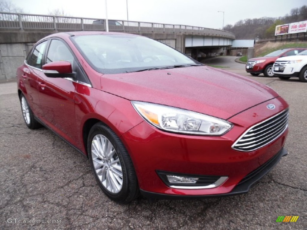 2015 Focus Titanium Sedan - Ruby Red Metallic / Medium Soft Ceramic photo #9
