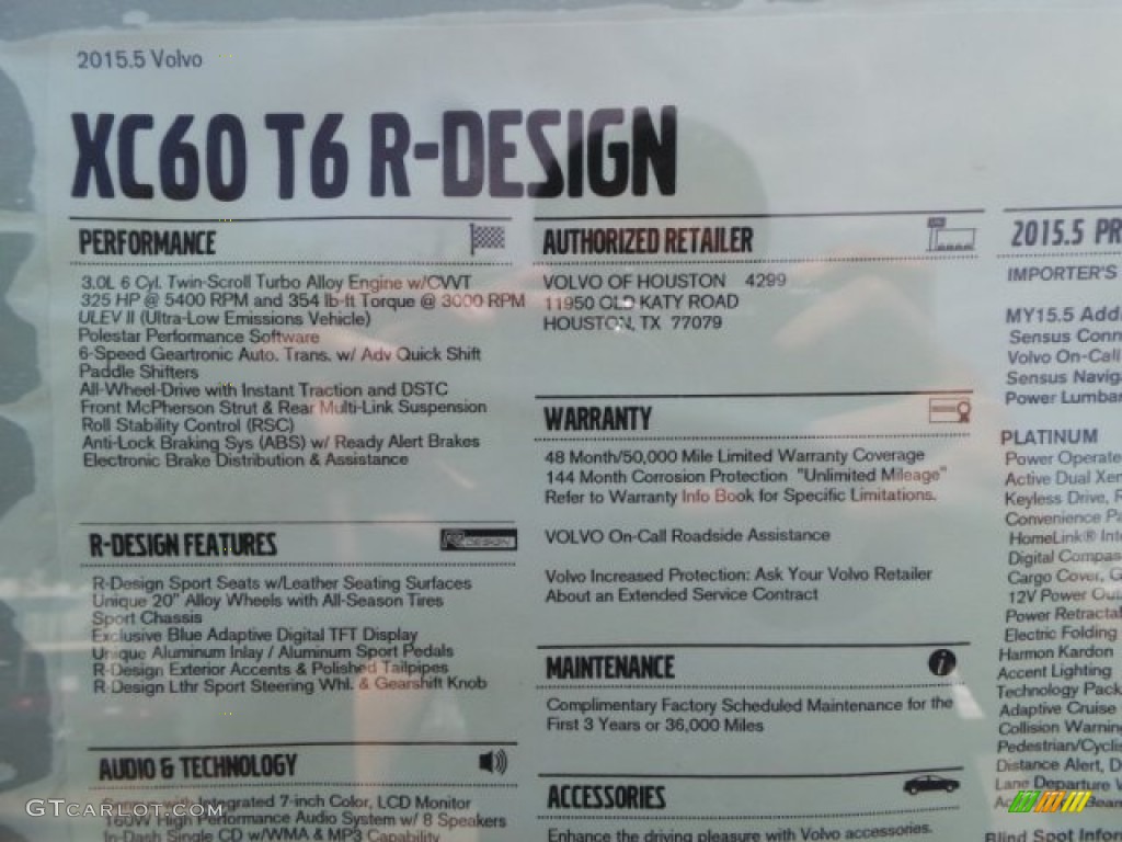 2015 XC60 T6 AWD R-Design - Savile Grey Metallic / R-Design Off Black photo #33