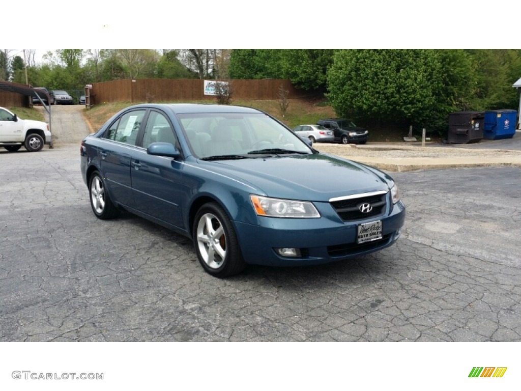 2006 Sonata GLS V6 - Aquamarine Pearl / Beige photo #7