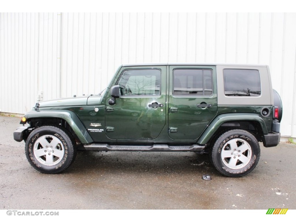 2010 Wrangler Unlimited Sahara 4x4 - Natural Green Pearl / Dark Khaki/Medium Khaki photo #3