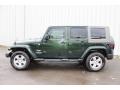 2010 Natural Green Pearl Jeep Wrangler Unlimited Sahara 4x4  photo #3