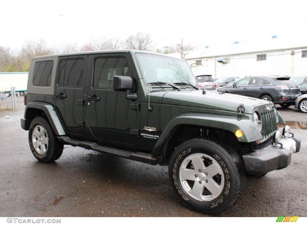 2010 Wrangler Unlimited Sahara 4x4 - Natural Green Pearl / Dark Khaki/Medium Khaki photo #7