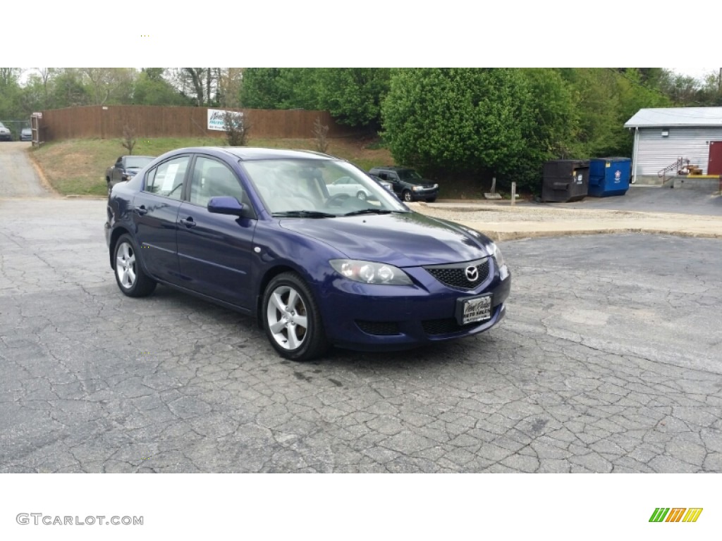 2004 MAZDA3 i Sedan - Strato Blue Mica / Beige photo #7