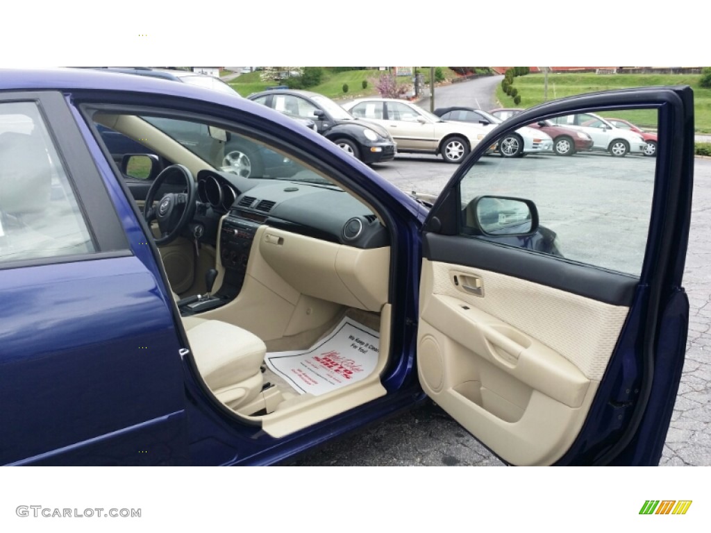 2004 MAZDA3 i Sedan - Strato Blue Mica / Beige photo #9