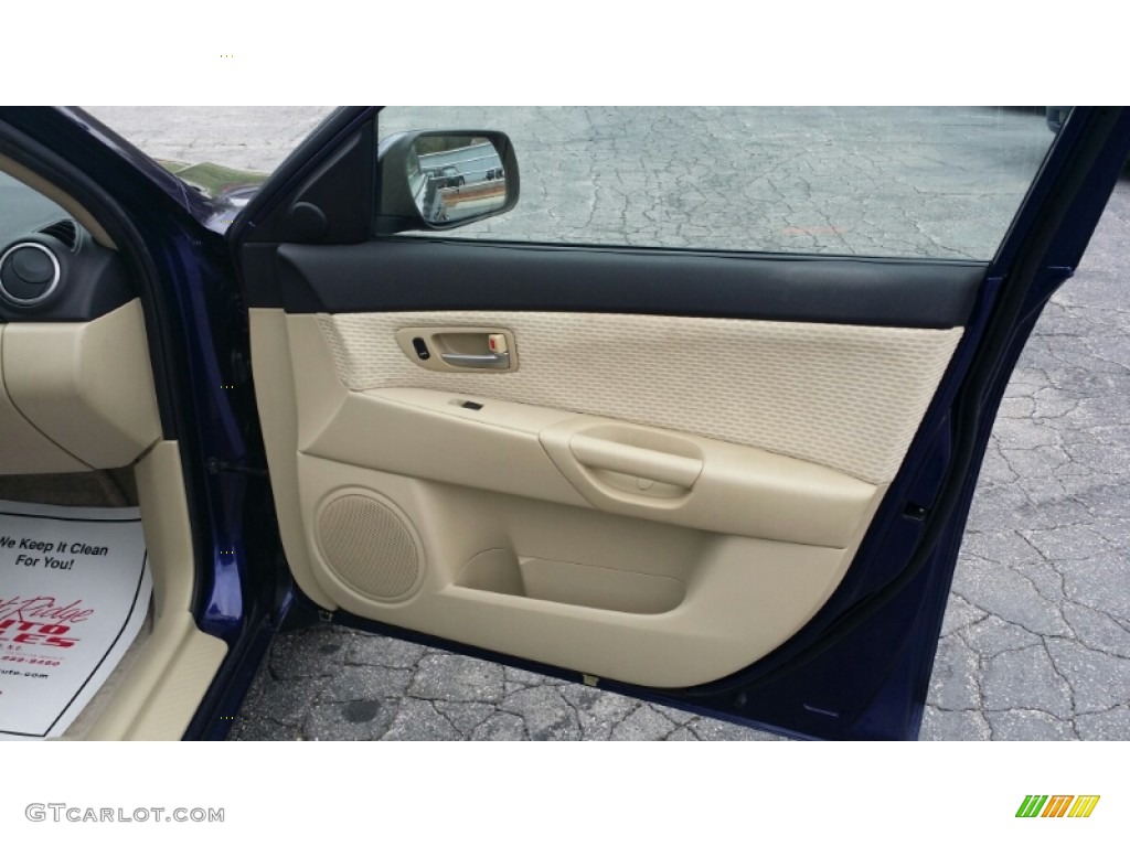 2004 MAZDA3 i Sedan - Strato Blue Mica / Beige photo #10