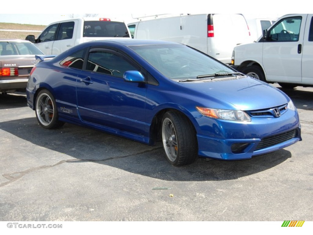 2007 Civic Si Coupe - Fiji Blue Metallic / Black photo #7