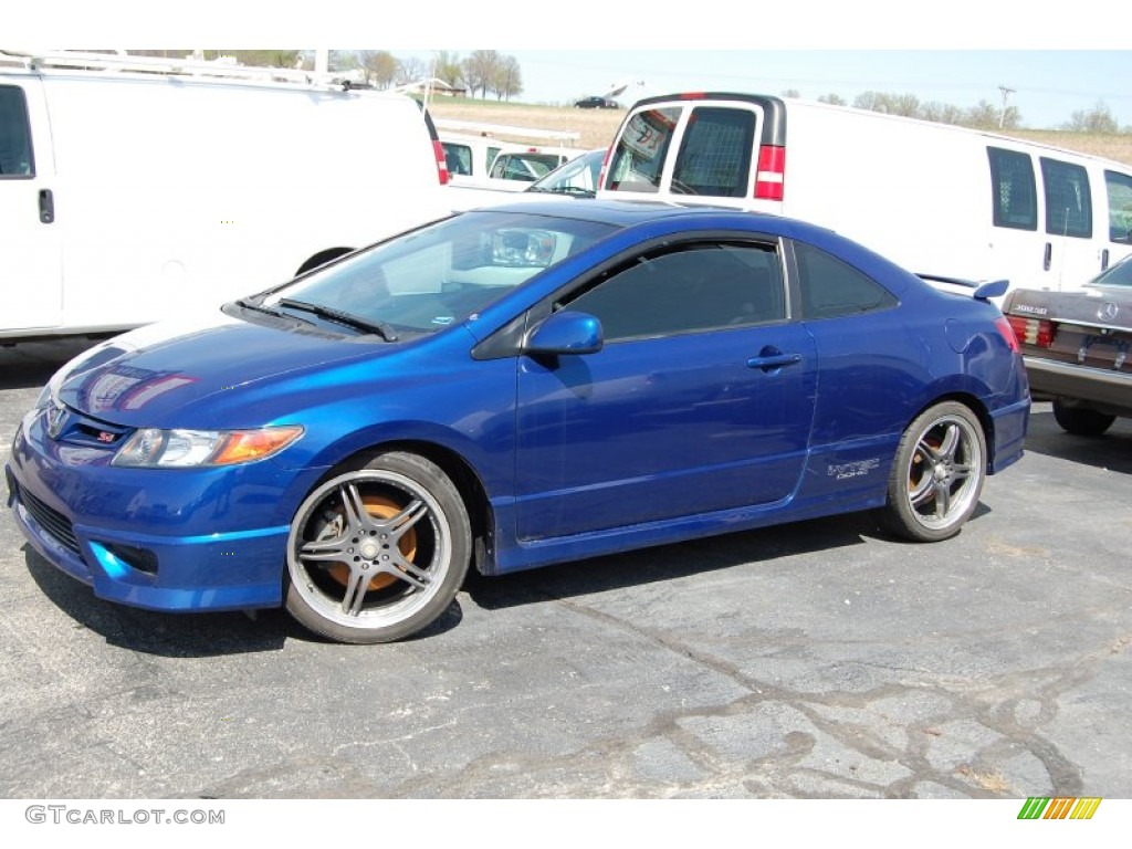2007 Civic Si Coupe - Fiji Blue Metallic / Black photo #48