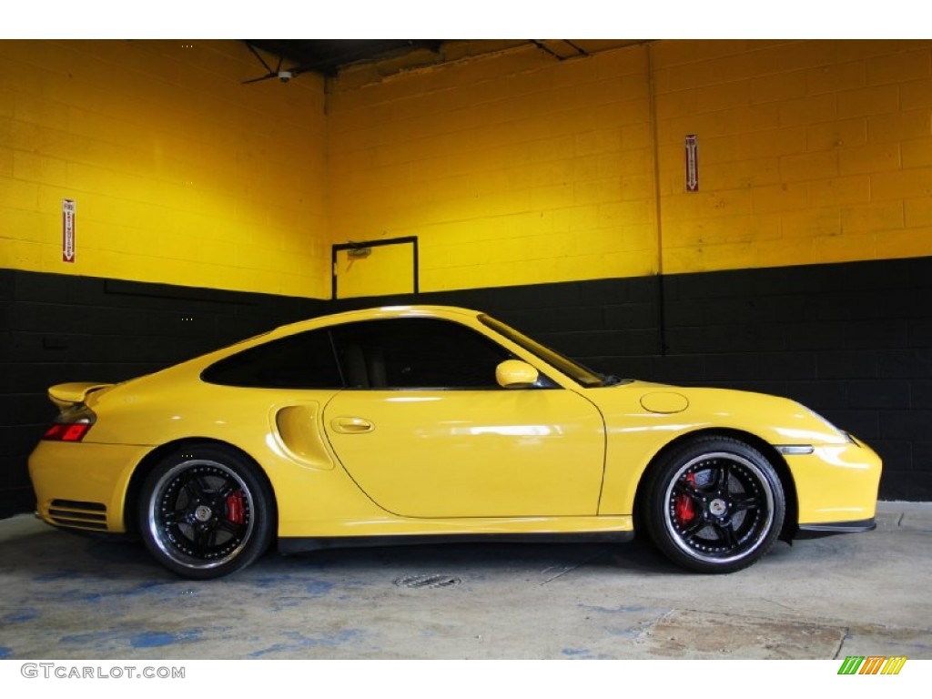 2001 911 Turbo Coupe - Speed Yellow / Savanna Beige photo #3