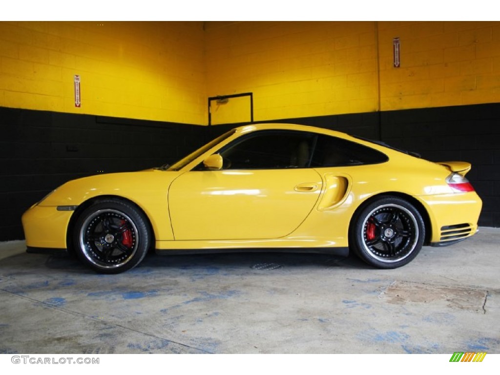 2001 911 Turbo Coupe - Speed Yellow / Savanna Beige photo #6