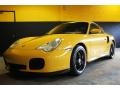 Speed Yellow 2001 Porsche 911 Turbo Coupe Exterior