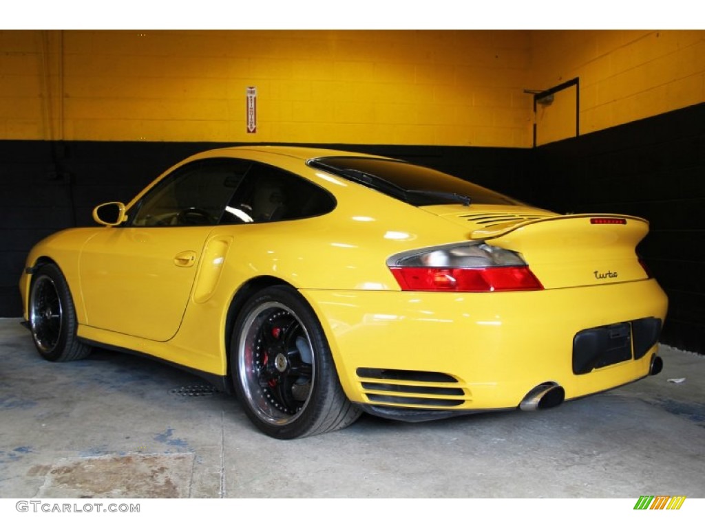 2001 911 Turbo Coupe - Speed Yellow / Savanna Beige photo #8
