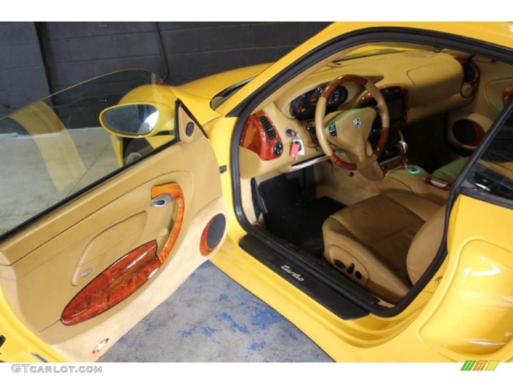 2001 911 Turbo Coupe - Speed Yellow / Savanna Beige photo #13