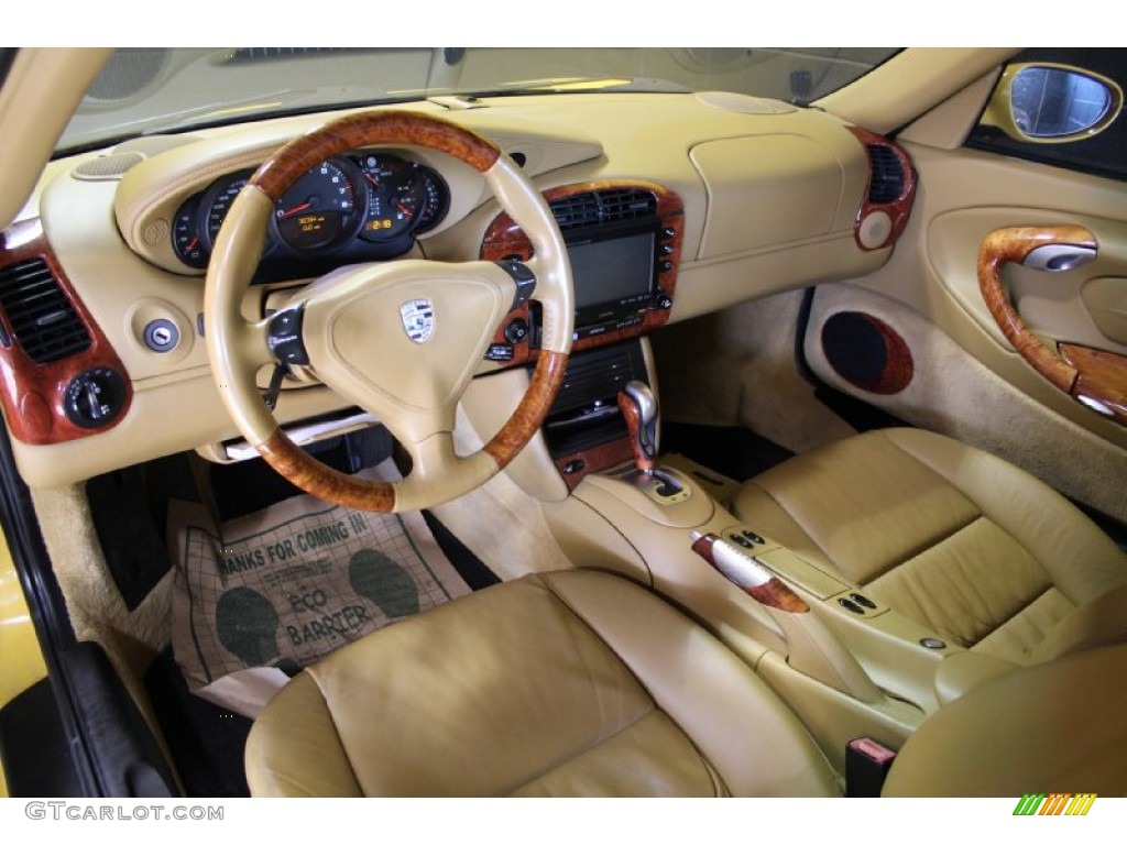 Savanna Beige Interior 2001 Porsche 911 Turbo Coupe Photo #103217049