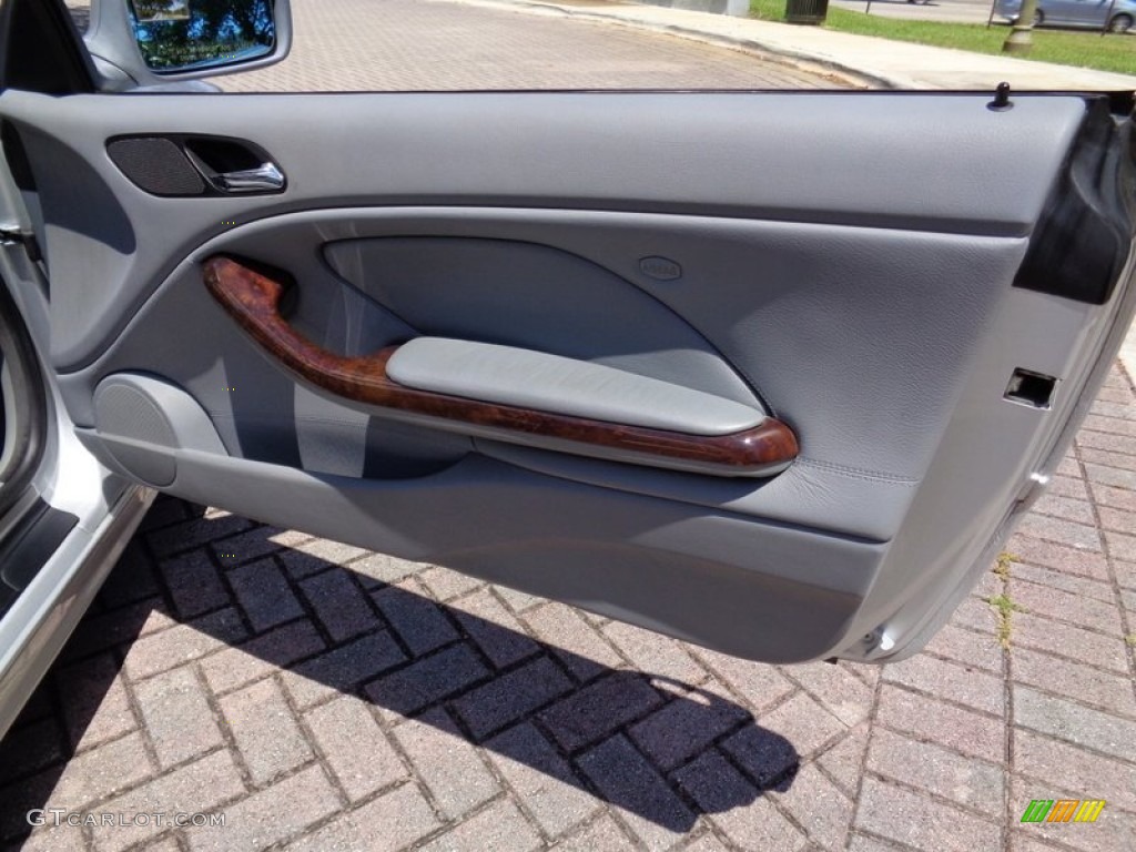 2001 BMW 3 Series 325i Convertible Grey Door Panel Photo #103221439